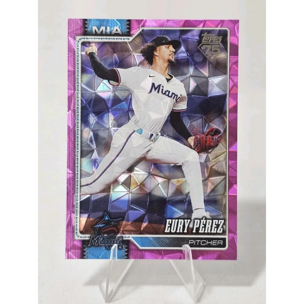 2026 Topps Series 1 Eury Perez #285 Pink Diamante Miami Marlins